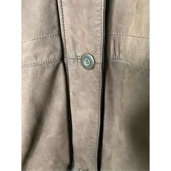 L.L. Bean 100% genuine leather suede jacket brown women's size 4 Petite - Picture 6 of 7